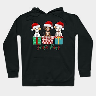 Santa Paws Christmas Puppies Hoodie